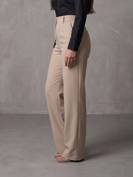 Beige Cooperate Trouser Pants