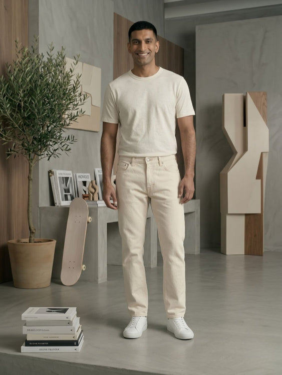 Washed Straight Fit Jeans
