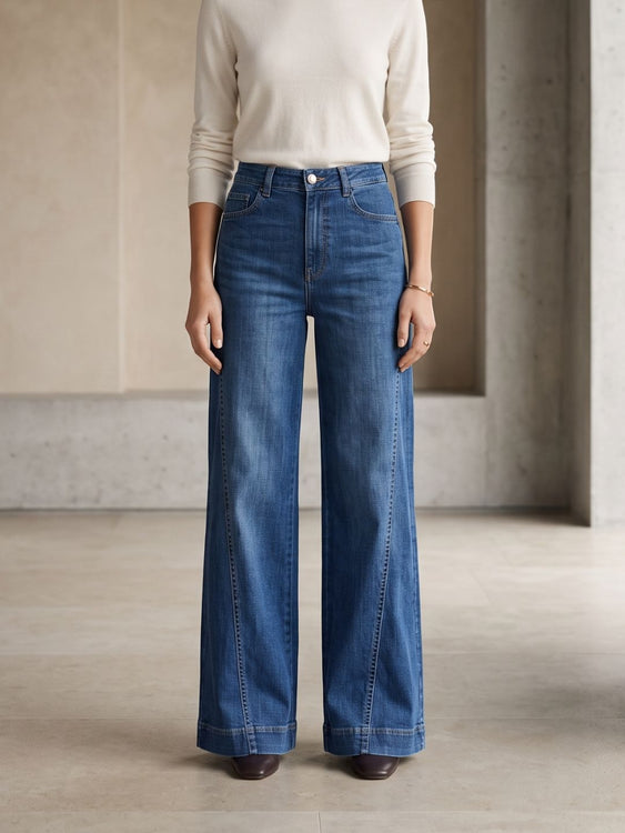 Designer Stretch Wideleg Jeans