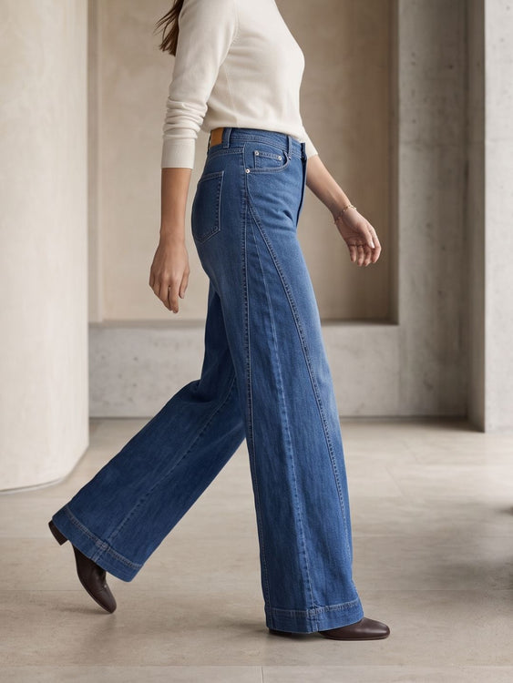 Designer Stretch Wideleg Jeans