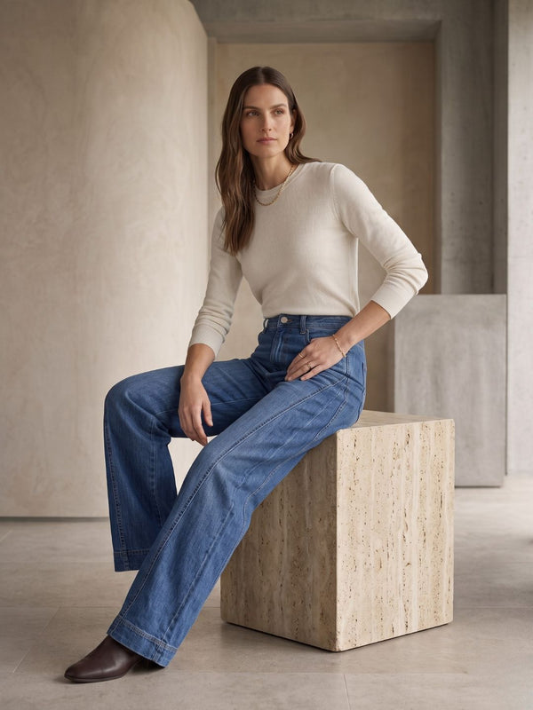 Designer Stretch Wideleg Jeans