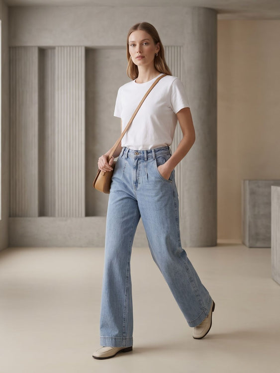 Bollwash wideleg Jeans