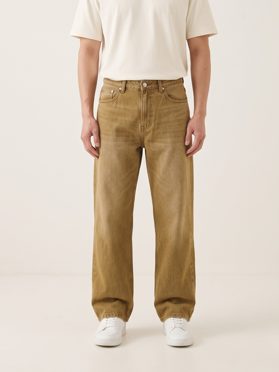 Khakhi Straight Leg Jeans
