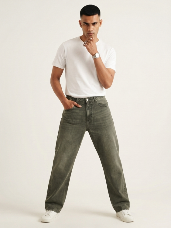 Olive Straight Leg Jeans