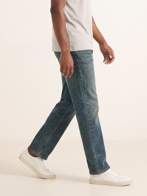 Khaki Tint Basic Straight Fit Jeans