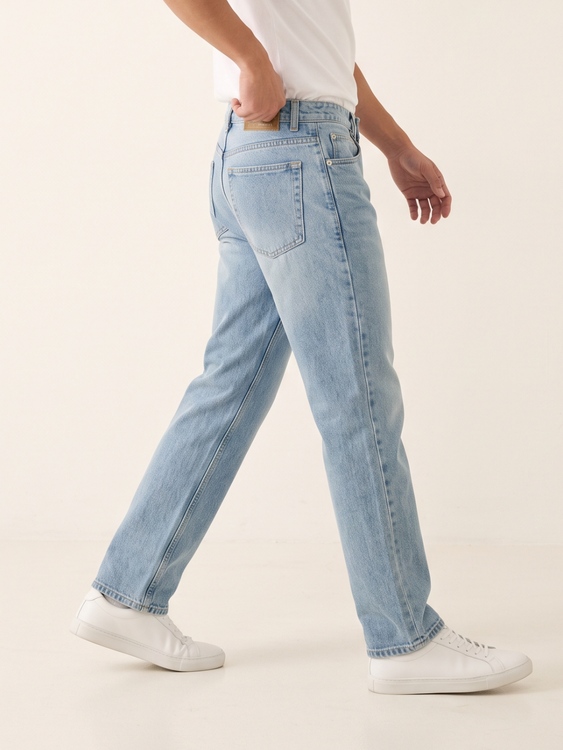 Ice Blue Basic Straight Fit Jeans