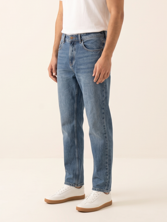 Light Blue Basic Straight Fit Jeans