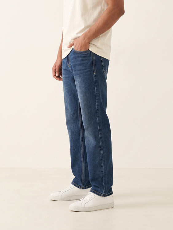 Dark Blue Basic Straight Fit Jeans