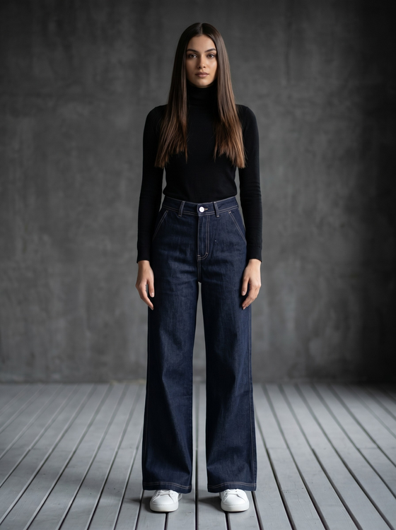Wideleg Raw jeans