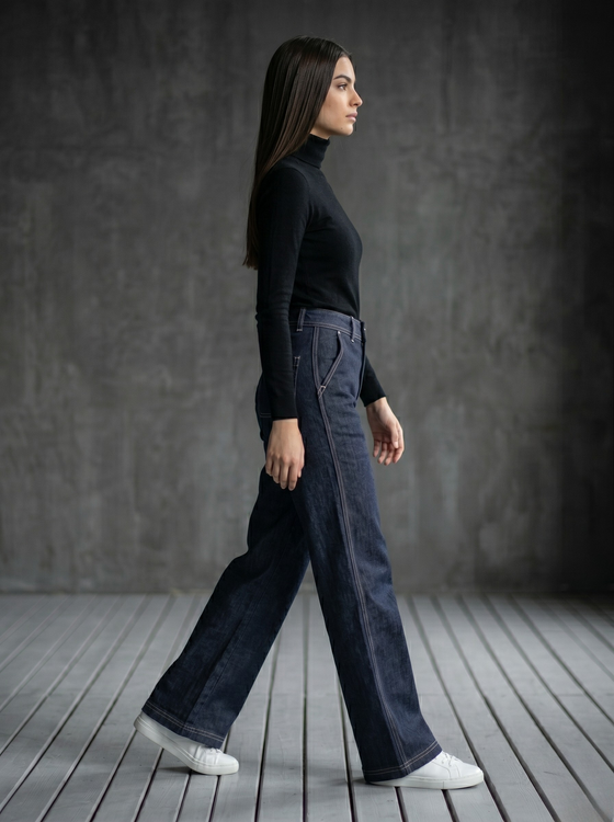 Wideleg Raw jeans