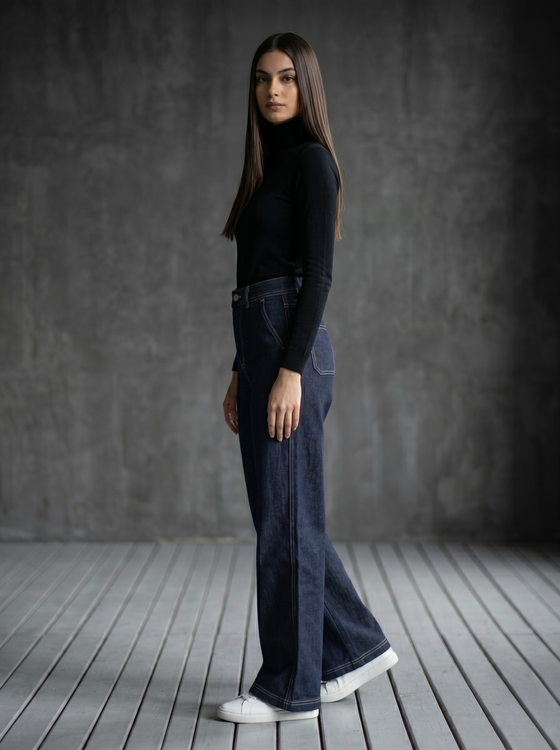 Wideleg Raw jeans
