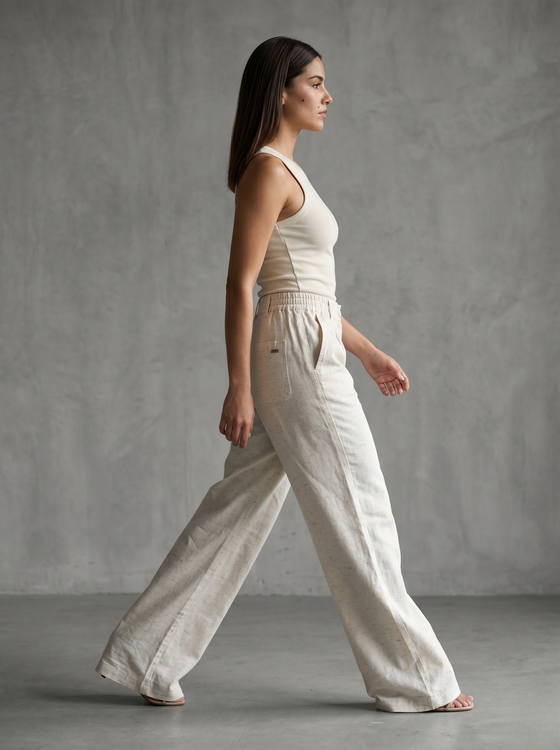 Wideleg Linen Pants