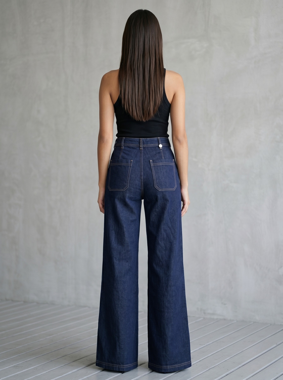 Wideleg Raw jeans